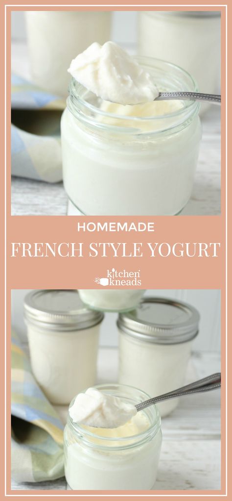 French Style Yogurt Yogurt Homemade Recipes, Homemade Flavored Yogurt Recipes, French Yogurt Recipe, Vanilla Yogurt Recipes, French Yogurt, French Foods, Homemade Yogurt Recipes, Diy Yogurt, Nourishing Meals