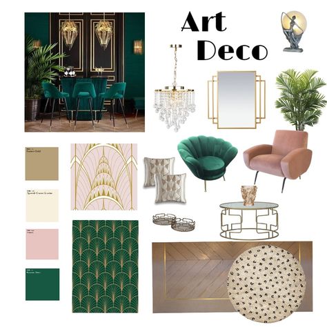 View this Interior Design Mood Board and more designs by Brooklyn Interior Design on Style Sourcebook Art Deco, Home Décor, Inspiration, Interior, Art Deco Office Interior, Art Deco Salon, Art Deco Interior Bedroom, Art Deco Moodboard, Art Deco Inspired Living Room