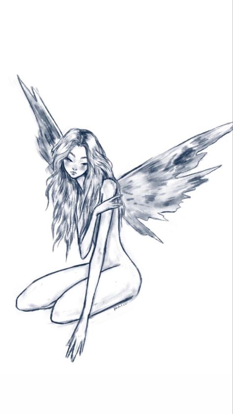 Fairy Art, Art, Fairy Wings Drawing, Fairy Wing Tattoos, Fairy Drawings, Fairy Sketch, Faerie Tattoo, Fairy Tattoo Designs, Wings Drawing