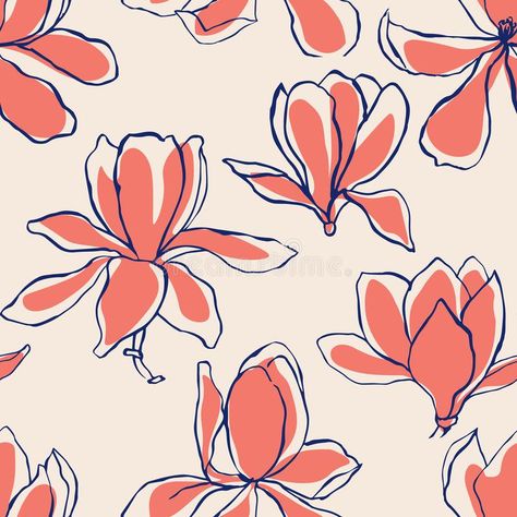 Modern abstract Magnolia flowers background. Floral Seamless pattern. Pastel scandinavian colors palette. Textile composition, h vector illustration Pastel, Background Flower Design, Flower Texture Pattern, Floral Pattern Illustration, Floral Pattern Design, Background Floral, Floral Pattern Vector, Floral Seamless Pattern, Flower Seamless Pattern