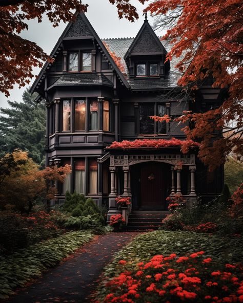 Gothic home aesthetic, gothic architecture, home design ideas, witchy home aesthetic Architecture, Home Décor, Inspiration, Gothic, Gothic House Aesthetic, Gothic Homes Exterior, Gothic Revival House, Gothic Home Exterior, Gothic Victorian Homes