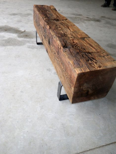 How to Make Furniture from Railway Sleepers | Home Improvement Blogs | Lawsons Wood Projects, Design, Woodworking Bench, Bench Designs, Outdoor Bench, Diy Bench Outdoor, Wood Bench, Reclaimed Wood Benches, Bench