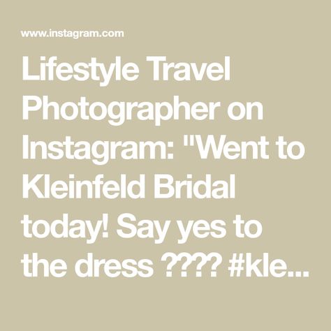 Lifestyle Travel Photographer on Instagram: "Went to Kleinfeld Bridal today! Say yes to the dress 👰🏼💍😍 #kleinfeld #bridal #tlc #nyc #nannylife #travelnanny #allthingsweddings #wedding #dresses #weddingphotog #heaven One day I'll get to try some on ☺️" Wedding Dresses, Instagram, Kleinfeld Bridal, Bridal, Travel Lifestyle, Travel Photographer, Nyc, Yes To The Dress, Dress