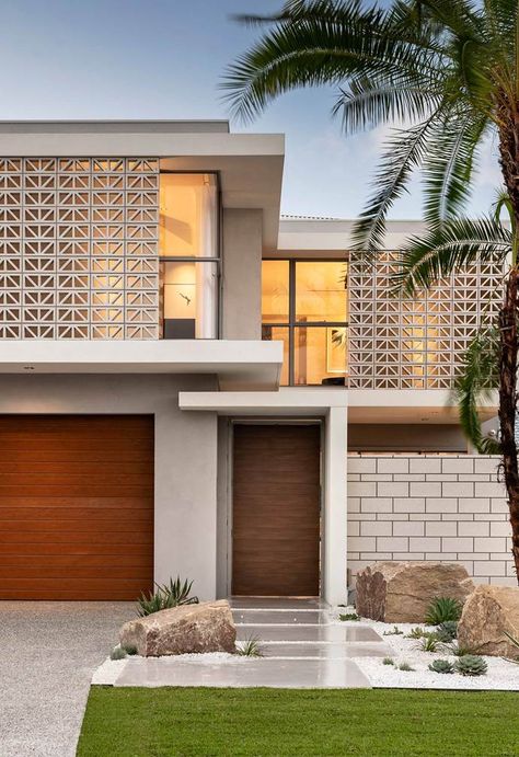 Breeze blocks are one of this year’s biggest trends and for good reason! Here are 10 homes that get breeze blocks right. Interior, Outdoor, Breeze Block Wall, Exterior Cladding Options, House Exterior, Exterior Design, Exterior Cladding, House Designs Exterior, Staircase Design