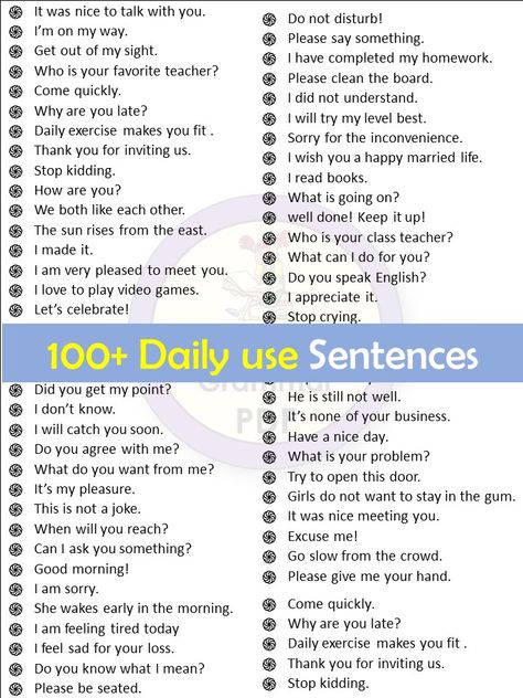 100+ English Conversation Daily use sentences pdf. These is a huge collection of commonly used English conversational sentences. In your daily life you have to talk with a lot of professional persons. It may be your friend, partner, boss, employ…