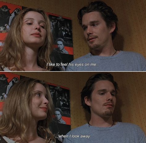 Julie Delpy and Ethan Hawke in Before Sunrise Films, Film Quotes, Romantic Films, Favorite Movie Quotes, Good Movies, Movie Quotes, Tv Quotes, Iconic Movies, Movies