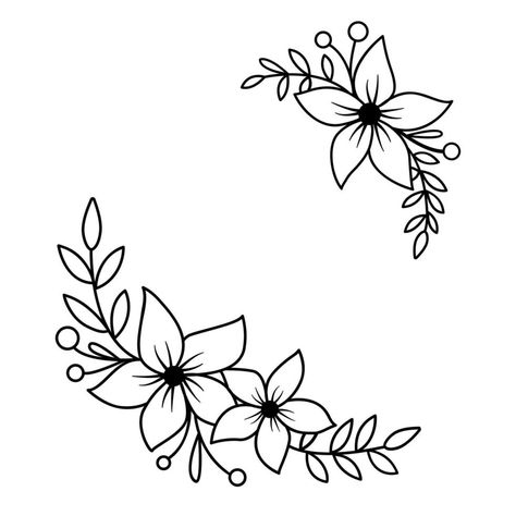 Floral, Tattoo, Art, Line Art, Tatoo, Simple Flower Drawing, Flores, Bunga, Flower Drawing