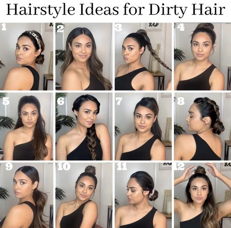 Diy Hairstyles, Hairstyles For Greasy Hair, Greasy Hair Hairstyles, Greasy Hair Styles, Hairstyles For Thin Hair, Hairstyle For Medium Length Hair, Thick Hair Styles, Hair Up Styles, Hairstyles For Working Out