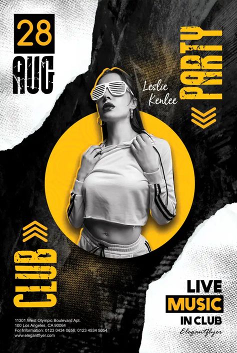 Event Posters, Web Design, Club Flyers, Club Poster, Flyer And Poster Design, Event Poster Template, Flyer Free, Party Flyer, Club Music