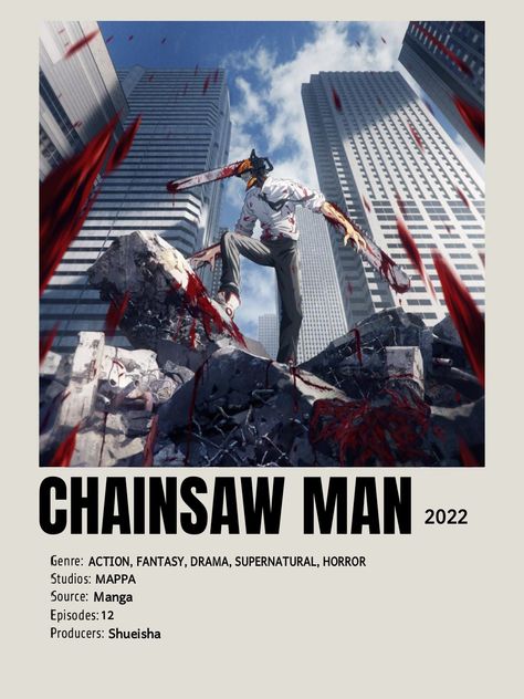 Anime • Chainsaw man Anime Films, Studio, Films, Film Posters Minimalist, Movie Character Posters, Japanese Animated Movies, Poster, Anime Reccomendations, Film