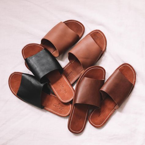 Summer, Instagram, Slip On Sandal, Leather Slide Sandals, Leather Sandals, Genuine Leather Sandals, Slip On Shoes, Leather Sandals Women, Brown Leather Sandals
