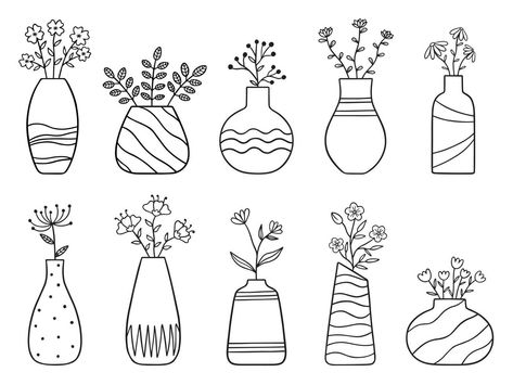 Doodle Art, Flower Doodles, Doodle, Collage, Plant Drawing, Plant Sketches, Plant Doodle, Doodle Art Flowers, Simple Doodles