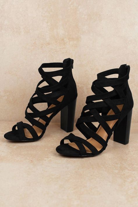 Outfits, Peep Toe, Strappy Sandals, Black Sandals Heels, Black Strappy High Heels, Black Strap Heels, Strappy Heels, Strapy Heels, Black Strappy Heels
