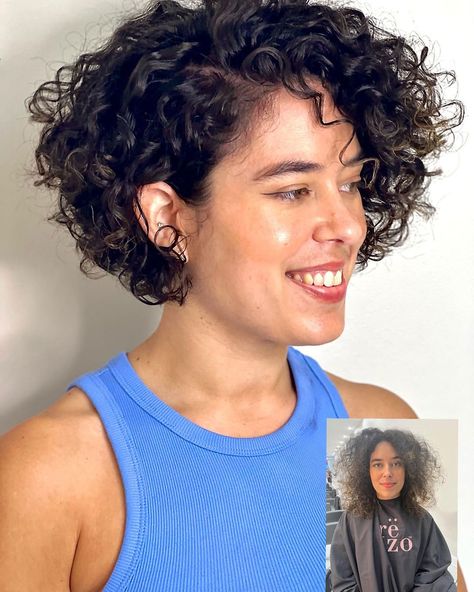16 Stunning Rezo Cut Ideas to Show Your Curl Stylist Curly Pixie Haircuts, Haircuts For Curly Hair, Short Curly Haircuts, Natural Curls Hairstyles, Wavy Haircuts, Natural Hair Styles, Bob Haircut Curly, Short Curly Bob, Curly Hair Styles Naturally