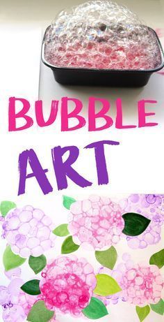 Make beautiful bubble painting Hydrangea flowers! Fun DIY dish soap paint recipe. Great kids art activity & easy beginner watercolor ideas! This may just be one of the easiest and most fun watercolor flower painting projects, because you don't even have to 'paint'! Love blowing bubbles? Love to paint Hydrangea flowers? You will love today's bubble painting hydrangea flowers! Diy, Pastel, Kunst, Knutselen, Resim, Simple Art, Artesanato, Bubble Painting, Bubble Art