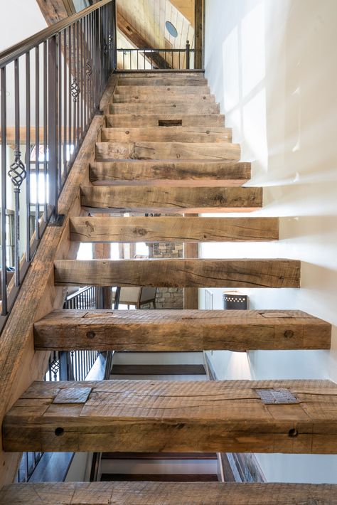 Floating Staircase, Home Stairs Design, Timber Stair, House Stairs, Staircase Design, Open Staircase, Wood Stairs, Stairs Design, Building A House