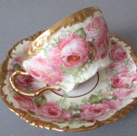 Vintage, Antique Dishes, Antique Tea Cups, Vintage China, Tea Cup Saucer, Limoges China, Cup And Saucer, Tea Cups Vintage, Antique Tea