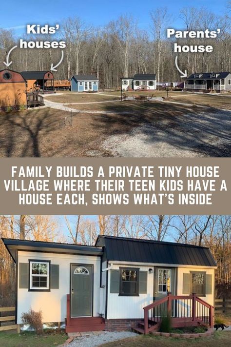 Tiny House For Big Family, Tiny House Family, Tiny Cabin Plans, Tiny House Cabin, Family House Plans, Tiny House Community, Family Cabin, Tiny House Big Living, Little House Plans
