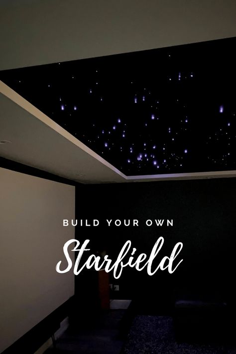 Interior, Home Theater Lighting, Star Lights On Ceiling, Ceiling Lights Diy, Bedroom Ceiling Light, Home Theater Rooms, Starlight Ceiling, Theater Ceiling, Home Theater Installation