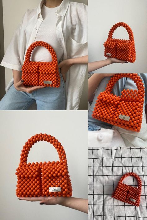 Crystal Beaded Bags, Handmade Beaded Handbags, Pearl Beaded Bags
