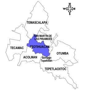 Ubicación El municipio de Teotihuacán se localiza en la cuenca de México, en el extremo nororiental de la misma y lig Mexico, Teotihuacan, Cuenca
