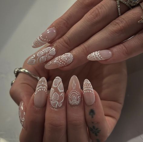 60 Lace Nail Designs for a Classic Mani Ideas, Design, Nail Designs, Nail Ideas, French Tip Nails, Lace Nail Design, Lace Nail Art, White Lace Nails, Lace Nails