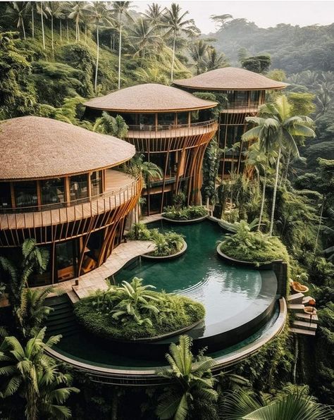 1ls CozyPlaces - Bali. Villas in the jungle.... Architecture, Design, Haus, Nailart, House, Arquitetura, Villa, Lazer, Villa Design