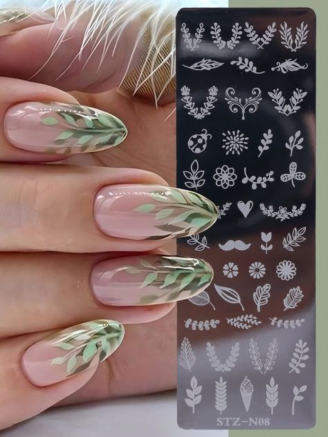 Silver  Collar  Stainless Steel  Nail Art Stamp Template Embellished   Beauty Tools Nail Art Designs, Nail Stamper, Nail Art Tools, Nail Stamping Designs, Nail Stencils, Nail Art Stencils, Floral Nail Art, Flower Nail Art, Nail Art Stamping Plates