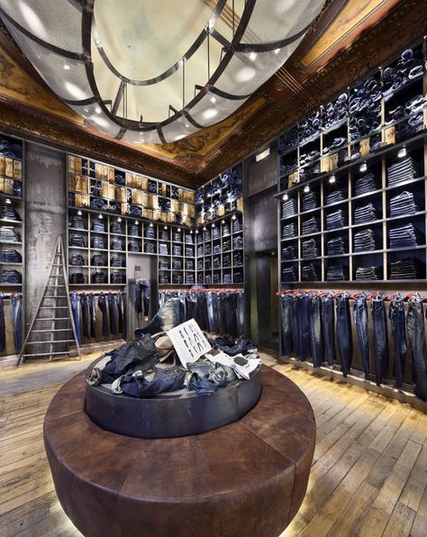 Replay in Paris creating a library of denim. Design, Retail Concepts, Retail Display, Retail Design, Retail Store Design, Clothing Store Design, Retail, Clothing Store Interior, Retail Design Blog