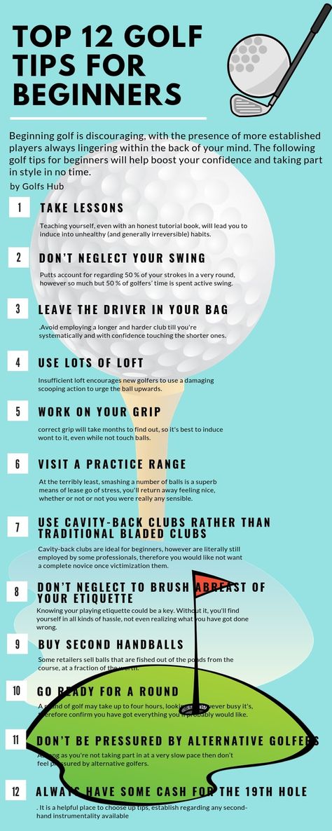 Top 12 Golf Tips for Beginners. How to play your best golf today. Golf, Golf Tips, Golf Tips For Beginners, Golf Putting Tips, Golf Drills, Golf Lessons, Golf Clubs For Beginners, Golf Chipping Tips, Golf Putting