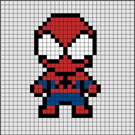easy pixel art Preview – Pattern Description Color Harmonies: complementary, analogous, triadic color schemes ! – Source – The post easy pixel art – Patrones de Hama Beads de Spiderman [pixel art] appeared first on CoDesign Magazine | Daily-updated Magazine celebrating creative talent from around the world. Pixel Art, Marvel, Perler, Hama Beads Design, Perler Bead Art, Spiderman Pixel Art, Hama, Pixel Crochet, Spiderman