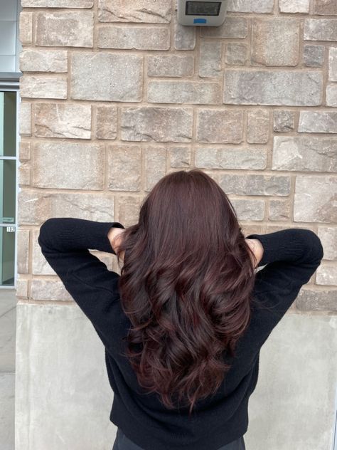 Layers, dark red, brown, all over color Balayage, Reddish Brown Hair, Dark Red Brown Hair, Dark Red Hair With Brown, Dark Brown Red Hair Auburn, Dark Brown Hair Red Undertones, Dark Brown Hair Red Tint, Dark Red Brown Hair Color, Brownish Red Hair