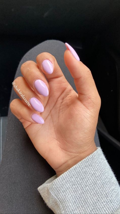 Lilac Nails, Neutral Nails, Lilac Nails Design, Classy Almond Nails, Round Nails, Solid Color Nails, Lavender Nails, Nails Inspiration, Rounded Nails