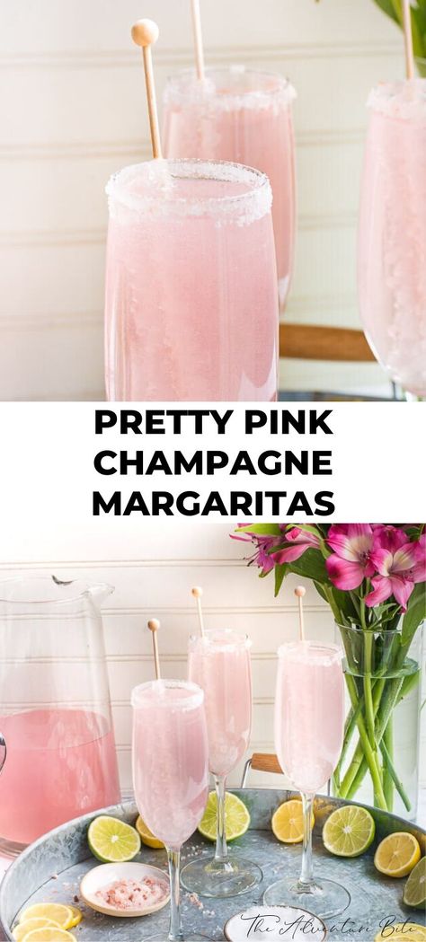 Champagne Mixed Drinks, Pink Champagne Margarita, Brunch Punch, Cocktail Pink, 21 Party, Champagne Margaritas, Champagne Drinks, Boozy Drinks, Mixed Drinks Recipes
