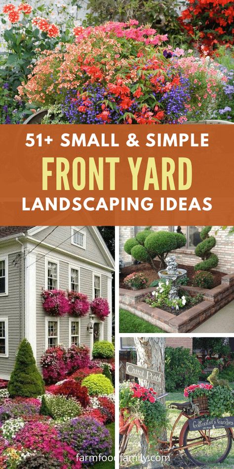 How can I make my front yard look nice? Here are 51+ small front yard landscaping ideas that will create curb appeal. Exterior, Back Garden Landscaping, Decoration, Front Garden Landscaping, Garden Landscaping, Decks, Landscaping Ideas, Small Front Yard Landscaping, Landscaping Around House