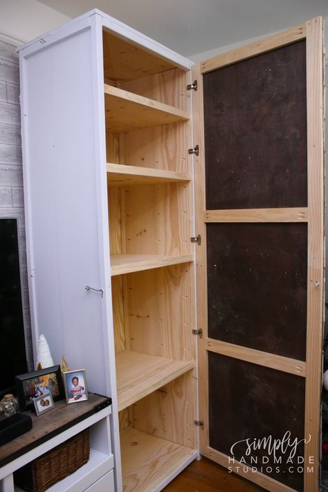 How to build a wood storage cabinet in 9 steps - simply handmade studios Woodworking Projects, Diy Storage, Diy Storage Cabinets, Craft Storage Cabinets, Wood Storage Cabinets, Wood Storage, Garage Storage Cabinets, Woodworking Projects Diy, Hinges