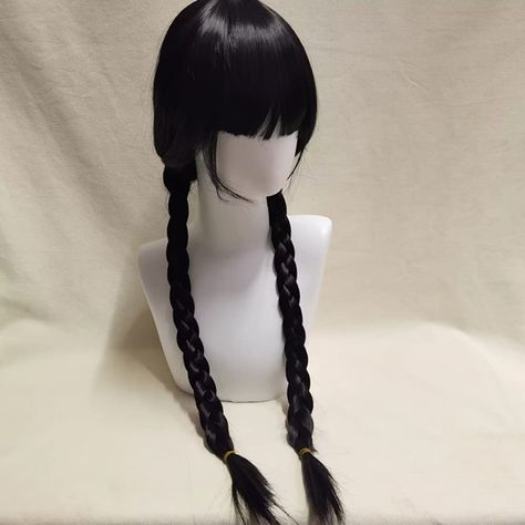 PRICES MAY VARY. Polyester Imported 【Best Gift】Wednesday Addams costume wig suitable for girls women. 【Style】Black long straight wig with 2 braids. 【Material】Heat resistant synthetic fiber full hair wig. 【Package Included】 1 black braided wig + 1 wig cap 【Occasions】Long straight black style make it suit for many occasions, like cosplay, costume, wedding, theme parties, stage performance and every day wear. Hair Piece, Cosplay, Wigs, Wig Accessories, Synthetic Wigs, Wig Hairstyles, Hair Pieces, Long Hair Wigs, Synthetic Hair