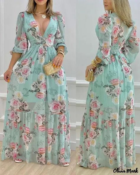 Maxi floral dress summer