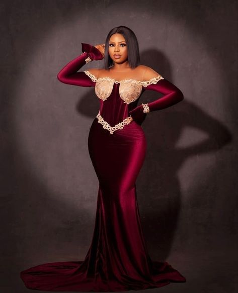 32 Dashing Aso ebi Suede And Velvet Dress Styles - Asoebi Guest Fashion Haute Couture, Dresses, Robe, African Prom Dresses, African Wedding Dress, Dress, Nigerian Lace Styles Dress, African Dresses For Women, African Fashion Dresses