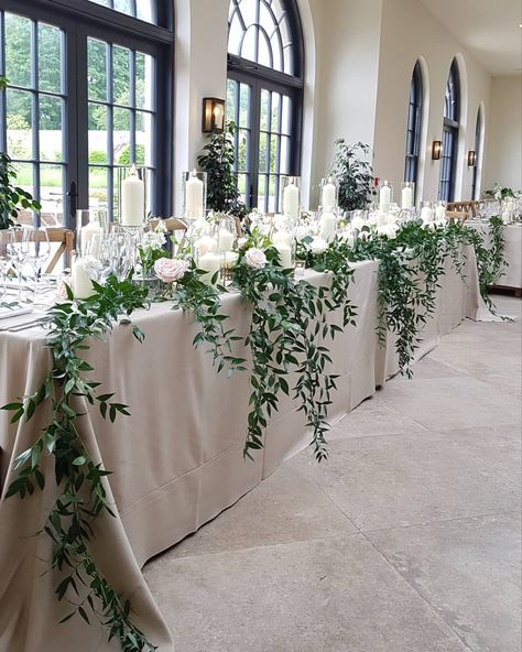 TOP TABLE// . . Venue: The Fig House @middletonlodge . . Congratulations to Holly & Altan who will be enjoying their Wedding Breakfast… Wedding Top Table, Centrepieces, Simple Weddings, Bridal Table, Wedding Table, Wedding Breakfast, Sweetheart Table, Centerpieces, Sweetheart Table Wedding