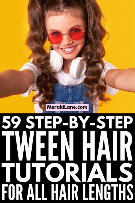 59 Simple & Trendy Tween Hairstyles for All Hair Lengths Middle School Hairstyles, Kids Hairstyles, Hairstyles For Thin Hair, Quick Hairstyles, Teen Haircuts, Teen Hairstyles