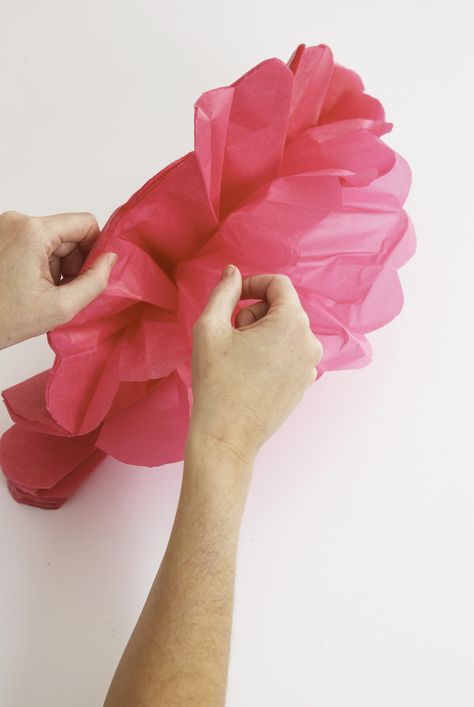 Create pretty paper flowers for your next birthday party, baby shower, or entertaining event with a few simple crafts store supplies. #diy #tissuepaperpompoms #tissuepaper #pompoms Tissue Paper Flowers, Paper Flowers, Tissue Paper Pom Poms, Tissue Paper Pom Poms Diy, Tissue Paper, Paper Flowers For Kids, Tissue, Paper Pom Poms, Diy Pom Poms
