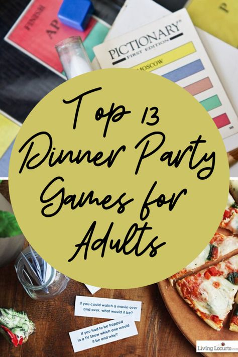 Top 13 Dinner Party Games for Adults - Fun Party Pop Halloween, Dinner Party Games For Adults, Fun Dinner Party Games, Dinner Party Games, Party Games For Adults, Dinner Party Entertainment, Game Night Parties, Adult Party Games Funny, Fun Party Games