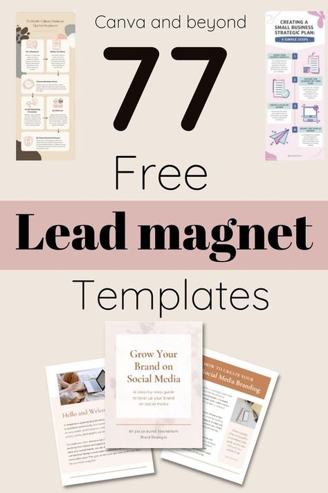 Lead magnet templates make your life a lot easier. And they are essential for lead generation. First, a lead magnet template will save you time and resources. Second, a template already has a structure. So you don’t need to think about what to write and how much. Just follow the prompts. Here you will find templates for Canva, ppt and other editors. With thise lead magnet templates your email marketing will skyrocket! #emailmarketing #leadmagnet #emailmarketingstrategy #leadgeneration Email Marketing Strategy, Free Email Marketing, Marketing Leads, Social Media Marketing Content, Newsletter Design Templates, Marketing Courses, Newsletter Templates, Blogging For Beginners, Network Marketing Leads
