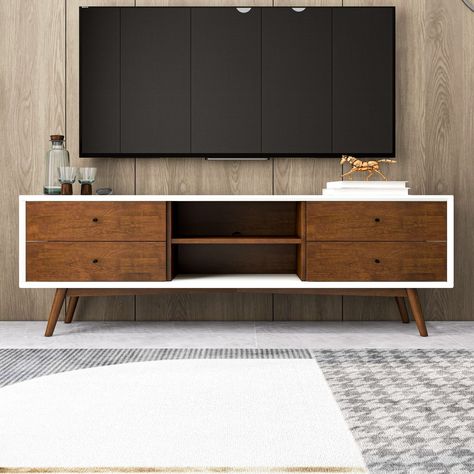 Give your entertainment space some added appeal with this mid century modern Low Profile Entertainment TV Stand to transform your living space with retro modern intrigue. Mid Century Tv Console, Mid Century Modern Tv Stand, Mid Century Tv Unit, Tv Stand Furniture, Tv Stand Console, Modern Tv Stand, Media Console Table, Tv Stand Wood, Low Tv Stand