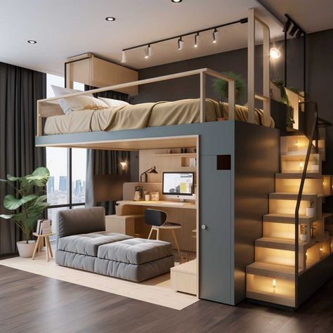 Lofts, Loft Bed Ideas For Small Rooms, Bunk Bed Ideas For Small Rooms, Bunk Beds Small Room, Loft Beds For Small Rooms, Loft Beds For Teens, Loft Bunk Beds, Bunk Bed Loft, Loft Bed Ideas For Adults