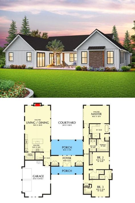 Two Story House Plans, 4 Bedroom Cottage House Plans, 3 Bedroom Home Floor Plans, Three Bedroom House Plan, House Plans One Story, 3 Bedroom Floor Plan, 4 Bedroom House Plans, House Plans With Garage, Four Bedroom House Plans