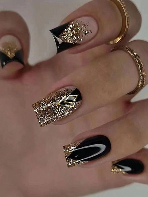 2337. Express your unique style with our trendy nail accessories! Click the link for more. #nail #nailtrend #nailaccessories Nail Art Designs, Gold Nails, Fancy Nails Designs, Glitter Nail Art, Fancy Nail Art, Nail Designs Glitter, Trendy Nails, Nails Inspiration, Fancy Nails