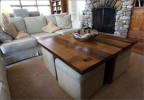 Coffee Table With Ottomans Underneath - Foter Home, Home Décor, Design, Interior Design, Coastal Interiors, Home Living Room, Living Room Redo, Center Table Living Room, Ottoman Table