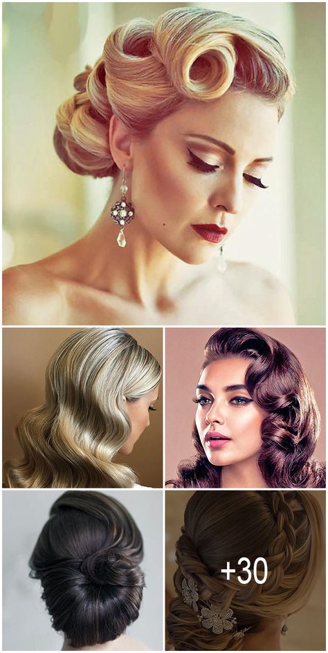 Wedding Hairstyles, Vintage Wedding Hairstyles, Retro Wedding Hairstyles, Wedding Hair Fascinator, Wedding Hair And Makeup, Vintage Updo, Old Fashioned Hairstyles, Vintage Wedding Hair, Vintage Hairstyles For Long Hair